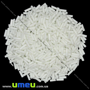 Бисер китайский стеклярус, 6 мм, Белый натуральный (BIS-012050)