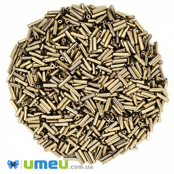 Бисер китайский стеклярус, 6 мм, Бронзовый металлизированный (BIS-037767)