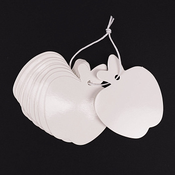 Бірки для подарунків, Яблуко, 65х53 мм, Білі (UPK-056266)