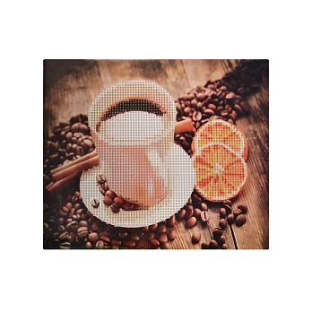 Набор алмазной живописи на картоне 25х21 см, Кофе с корицей (SXM-052468)
