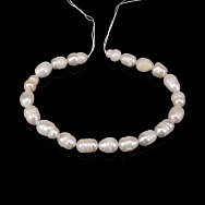 Бусины Жемчуг речной натуральный молочный, Рис, 6-7х8-10 мм (18 см) (BUS-053734)