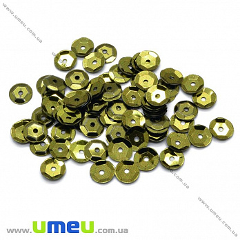 Пайетки Китай круглые граненые, 6,5 мм, Оливковые (PAI-013121)