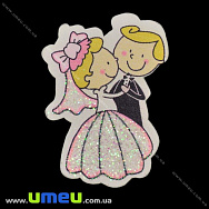 Декоративний дерев'яний елемент Наречений і Наречена, 42х30 мм (DIF-022382)