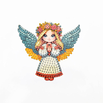 Набор алмазной живописи (наклейка) 10х10 см, Ангелочек Украины (SXM-059108)