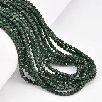 Намистини Авантюрин Золотий пісок зелений, Синт. кам., 3 мм, Круглі грановані (BUS-058199)