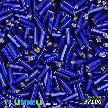 Бисер чешский Стеклярус 3, №37100, Синий блестящий, 7 мм (BIS-050529)