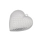 Медальйон Серце з візерунком з нержавіючої сталі, 29х29х7 мм, Темне срібло (STL-054452)