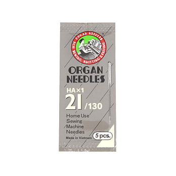 Иглы ORGAN (Вьетнам) Универсал №130/21 для бытовых швейных машин, 5 шт (SEW-054961)