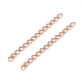 Цепь-удлинитель из нержавеющей стали, 4-4,5 см, Розовое золото, 4х2,7 мм (ZEP-057065)