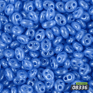 Бисер чешский Twin (Твин) №08336, 2,5х5 мм, Синий перламутровый (BIS-051274)