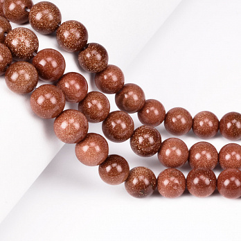 Бусины Авантюрин Золотой песок, Синт. камень, 12 мм, Круглые (BUS-051808)