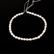 Бусины Жемчуг речной натуральный молочный, Рис, 3,5-4х5-6 мм (18 см) (BUS-053738)