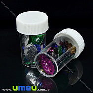 Паєтки Китай в баночці Листочки, 24х13 мм, Різнокольорові, 5 г (PAI-027035)