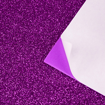 Фоамиран глиттерный на клеевой основе, 2 мм, Фиолетовый, 20х30 см (FOM-056432)