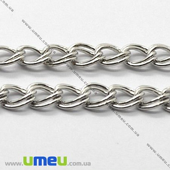 Цепь двойная, Темное серебро, 5.5х4.5 мм (ZEP-004596)