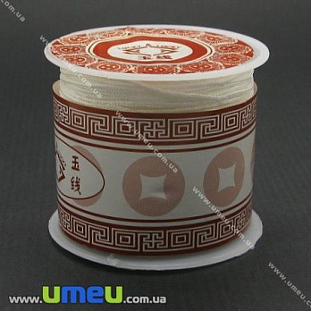 Нейлоновый шнур (для браслетов Шамбала), 1 мм, Белый (LEN-004003)