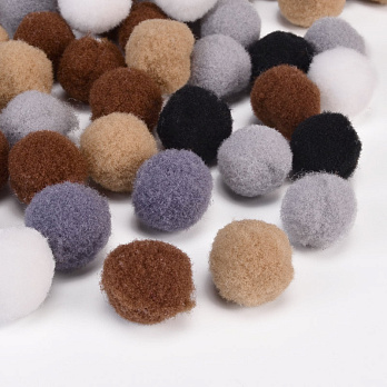 Помпоны 1,5 см, Микс серо-коричневый (DIF-052561)