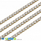 Стразовий ланцюг SS6 - 2,0 мм, нерж. сталь золото, Стрази скляні білі (ZEP-040486)