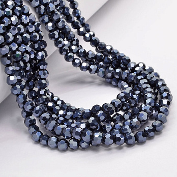 Бусины круглые граненые, 6 мм, Черные (Мокрый асфальт) (BUS-060918)