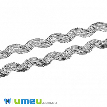 Тасьма березка парчова, 5 мм, Срібляста (LEN-042256)
