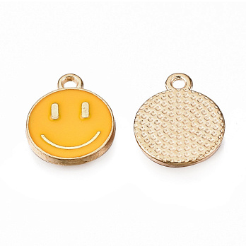 Підвіска метал. Смайлик помаранчевий, 14,5х12 мм, Світле золото (POD-053543)