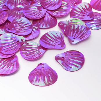 Паєтки Китай Мушлі, 19х18 мм, Малинові АВ (PAI-052974)