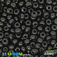 Бісер чеський 4/0, №23980, Чорний, Натуральний (BIS-034276)