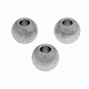 Бусина из нержавеющей стали Круглая, 8х7 мм, Темное серебро (STL-055676)