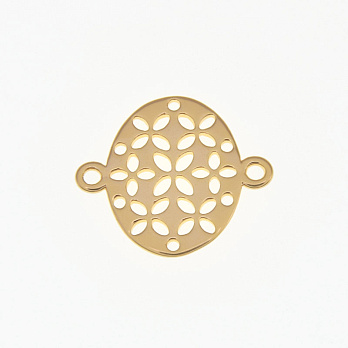 Коннектор Овал, 19,5х17 мм, Латунь с покрытием 18 kt (KON-061393)