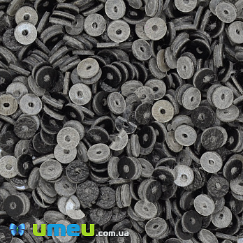 Паєтки Індія круглі плоскі, 4 мм, Сіро-чорні (PAI-041436)