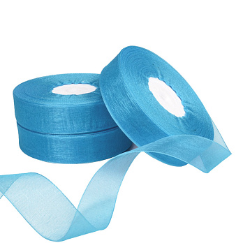 Лента из органзы, 20 мм, Бирюзовая (LEN-054913)