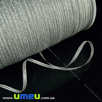 Лента парчовая, 3 мм, Серебристая (LEN-022582)