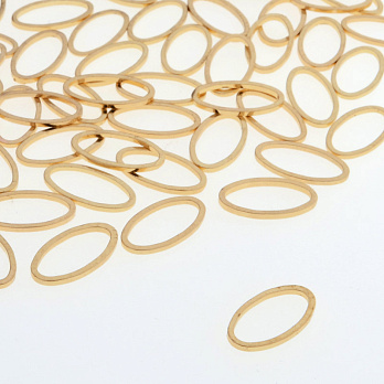 Кольцо декоративное, Овал, 13х7 мм, Золото (PIN-055722)