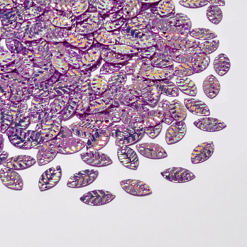 Пайетки Китай Листики, 8,5х4,5 мм, Сиреневые АВ (PAI-052966)