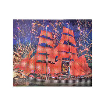 Набор алмазной живописи на картоне 25х21 см, Красные паруса (SXM-052495)