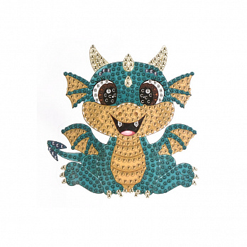 Набір алмазного живопису (наклейка) 10х10 см, Дракончик (SXM-051558)