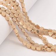 Бусины Гематит, Нат. камень, Листик, 8х8х2,5 мм, С покрытием, Розовое золото (BUS-057822)