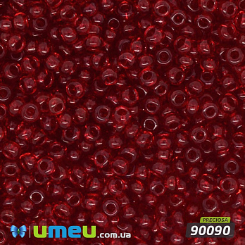 Бісер чеський №103/90090, Червоний темний, Прозорий, 10/0 (BIS-003715)