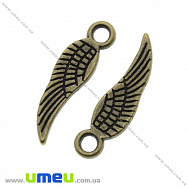Підвіска метал. Крило маленьке (двостор.), 17х5 мм, Антична бронза (POD-022836)