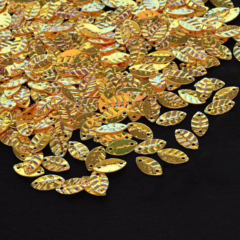 Паєтки Китай Листики, 8,5х4,5 мм, Помаранчеві АВ (PAI-052968)