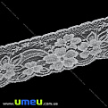Кружево тонкое Цветы, 70 мм, Белое (LEN-034710)