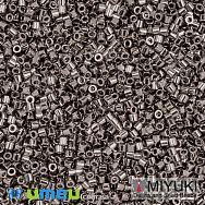 Бисер японский Miyuki Delica 15/0 DBS21 гальванизированный, Серебристый темный (BIS-049725)