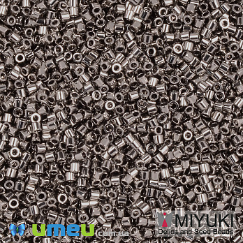 Бісер японський Miyuki Delica 15/0 DBS21 гальванізований, Сріблястий темний (BIS-049725)