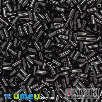 Бисер японский Miyuki Стеклярус 3 мм BGL3-401, Черный (BIS-045904)