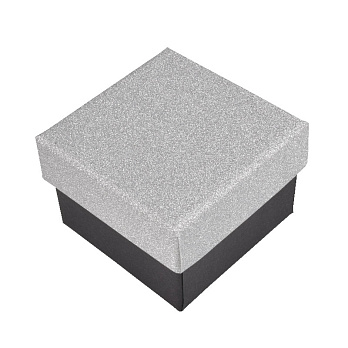 Коробочка Квадратна під колечко, 5х5х3,5 см, Срібляста (UPK-060577)