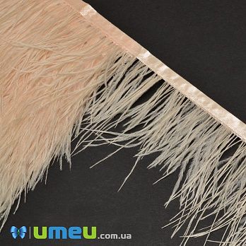 Перья страуса на ленте, 8-10 см, Персиковые (PER-038893)