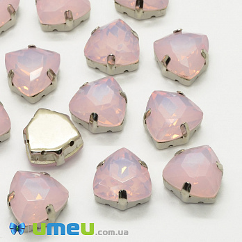 Шатон трілліант К9 12,5х12 мм, Темне срібло, Рожевий опал (KAB-041015)