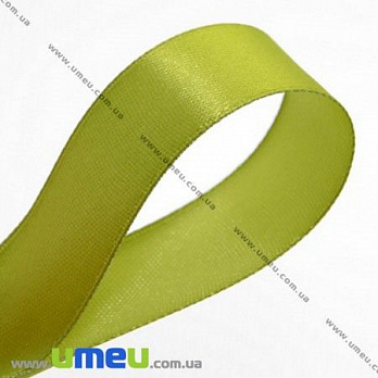 Атласна стрічка, 25 мм, Оливкова (LEN-011183)