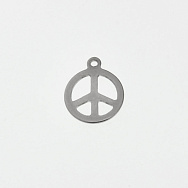 Підвіска з нерж. сталі Знак Миру, 15х12,5 мм, Темне срібло (STL-060702)