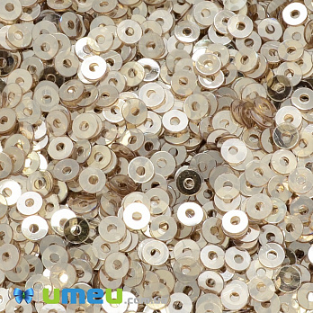 Пайетки Индия круглые плоские, 3 мм, Бежевые (PAI-037652)